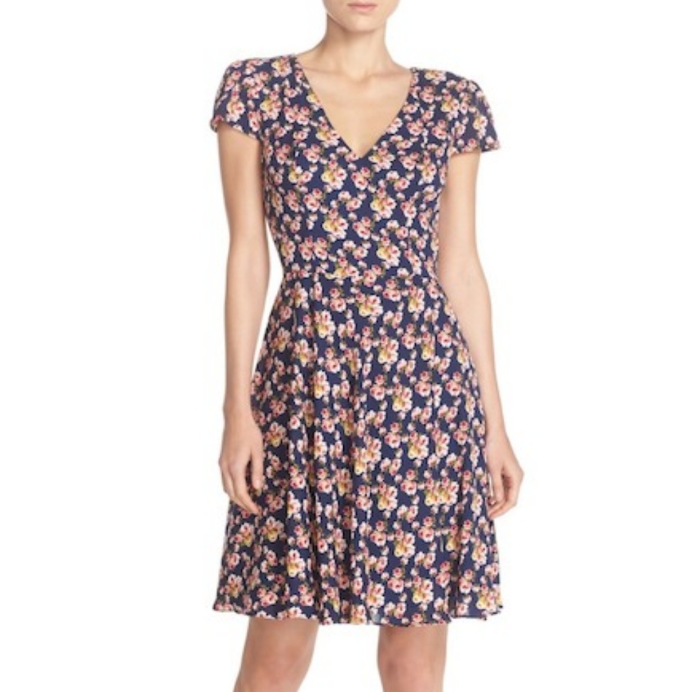 Betsey Johnson |  Floral Print Chiffon Dress